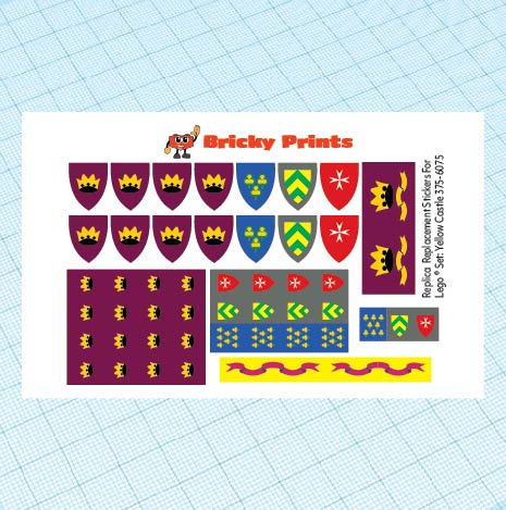 Replica Replacement sticker set: Classic Castle Yellow Castle 375-6075