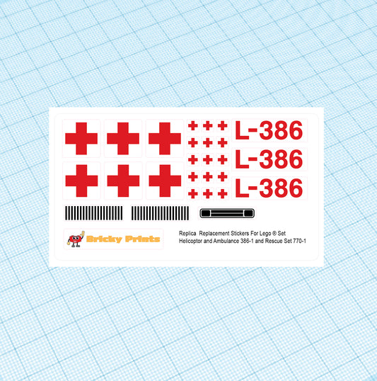 Replica Replacement sticker set: Helicopter and Ambulance 386