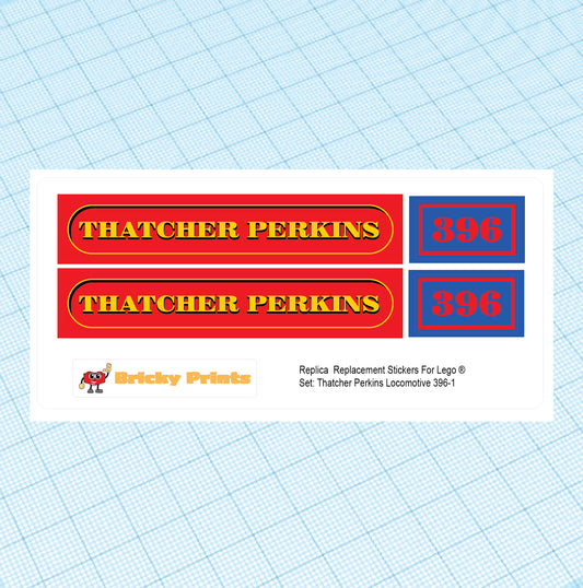 Replica Replacement sticker Set: Hobby Set Thatcher Perkins Locomotive 396