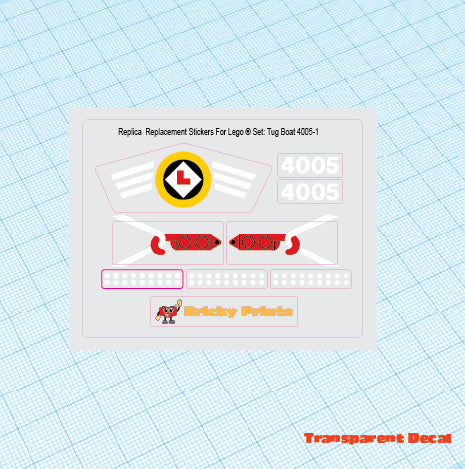 Replica Replacement sticker set: Boats - Tug Boat 4005