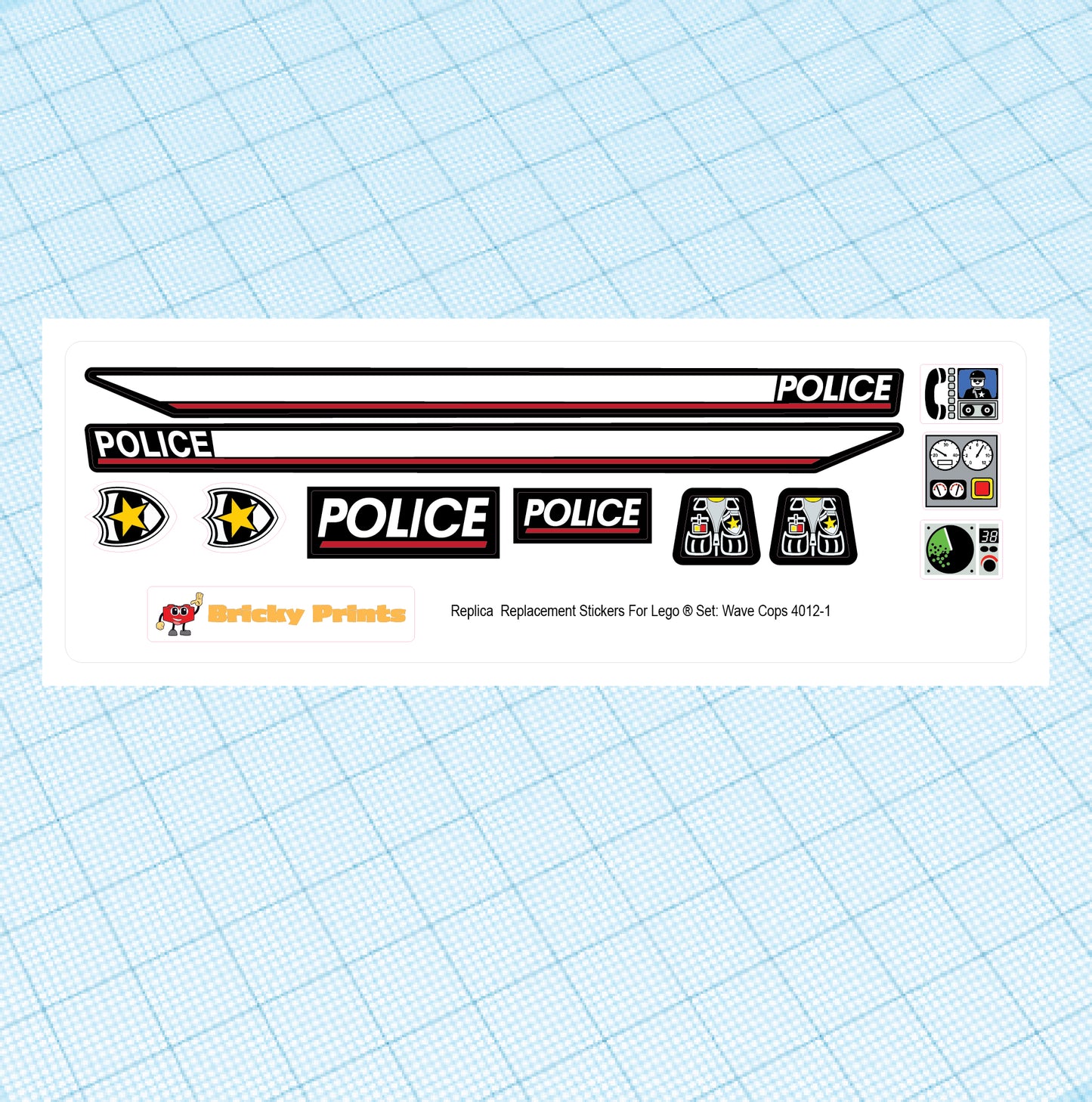 Replica Replacement sticker set: Boats - Wave Cops 4012