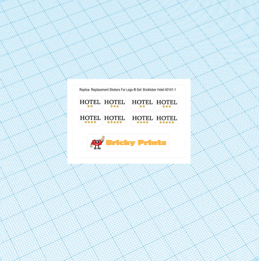 Replica Replacement sticker set: Bricktober Hotel (2015 Toys R Us Exclusive) 40141