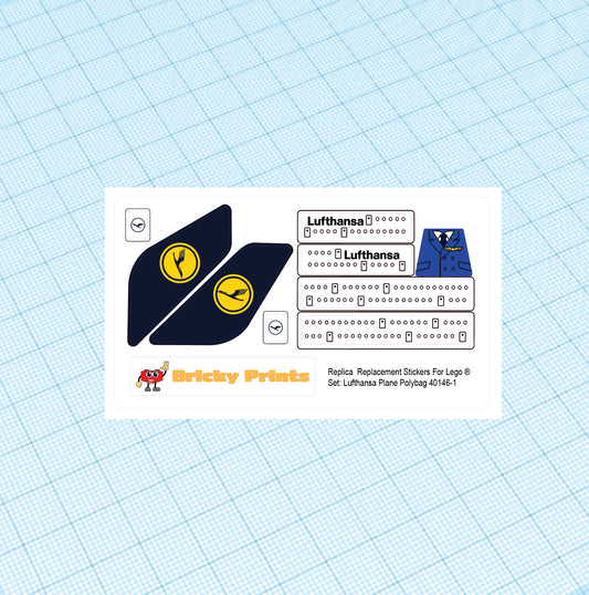Replica Replacement sticker set: Creator Lufthansa Plane polybag 40146