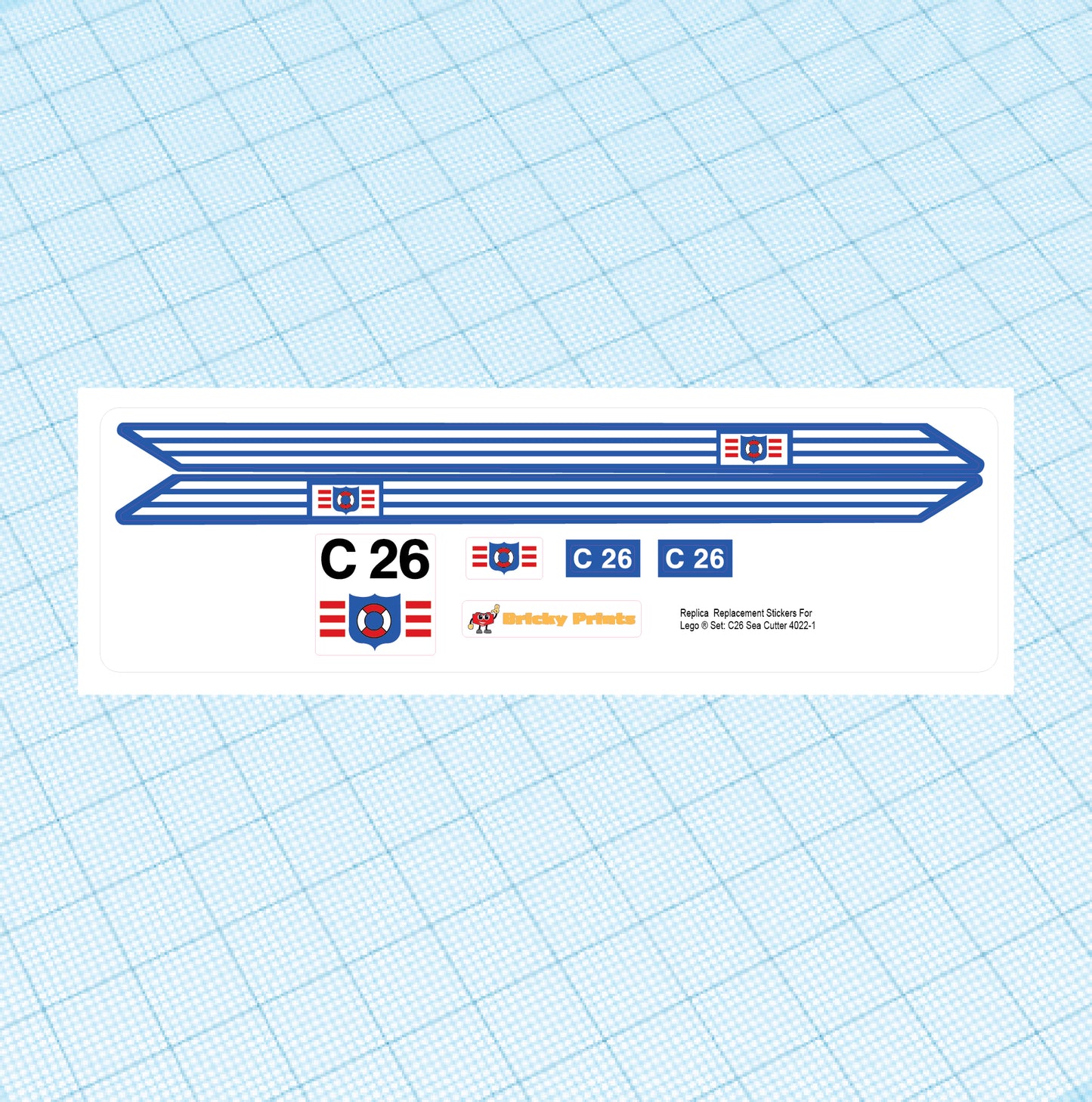 Replica Replacement sticker set: Boats - C26 Sea Cutter 4022
