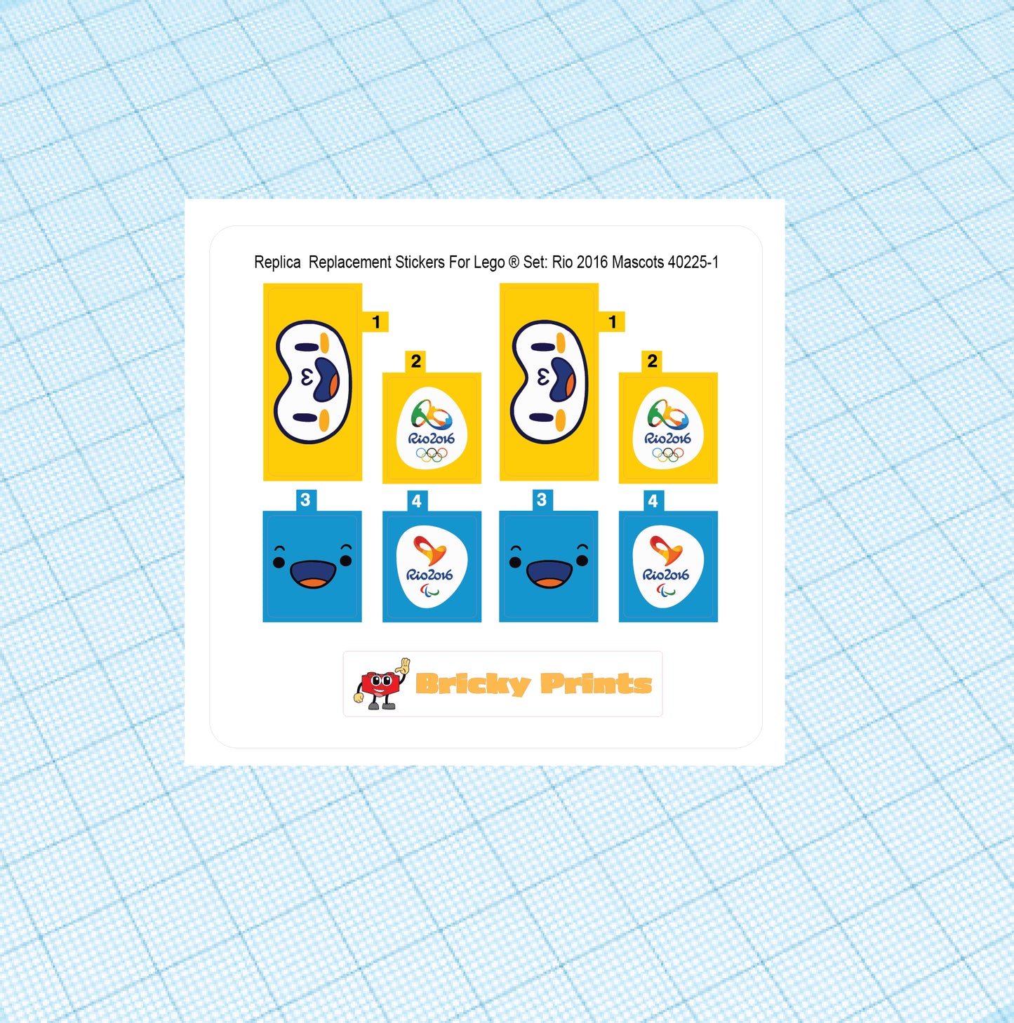 Replica Replacement sticker set: Rio 2016 Mascots 40225