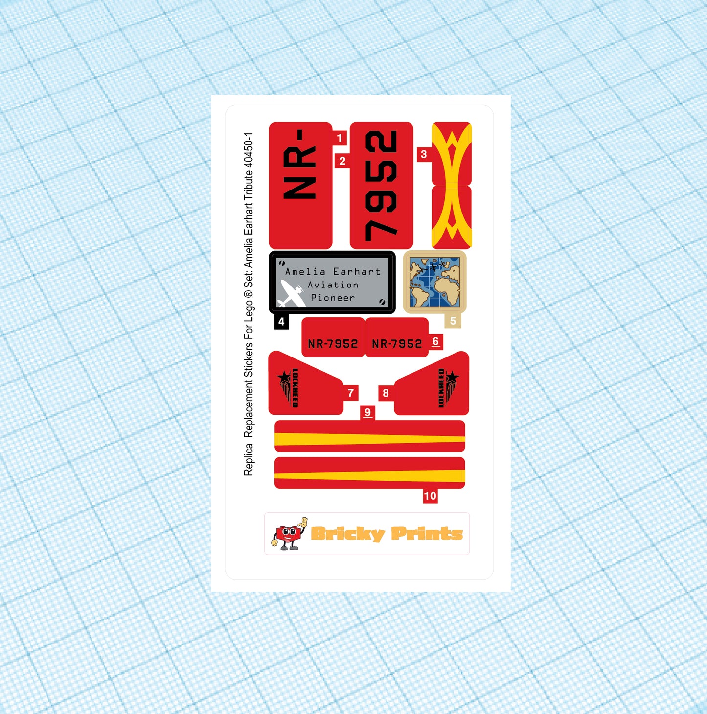 Replica Replacement sticker set: Amelia Earhart Tribute 40450