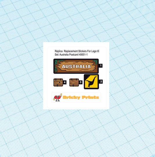 Replica Replacement sticker set: Creator Postcard Australia Postcard 40651