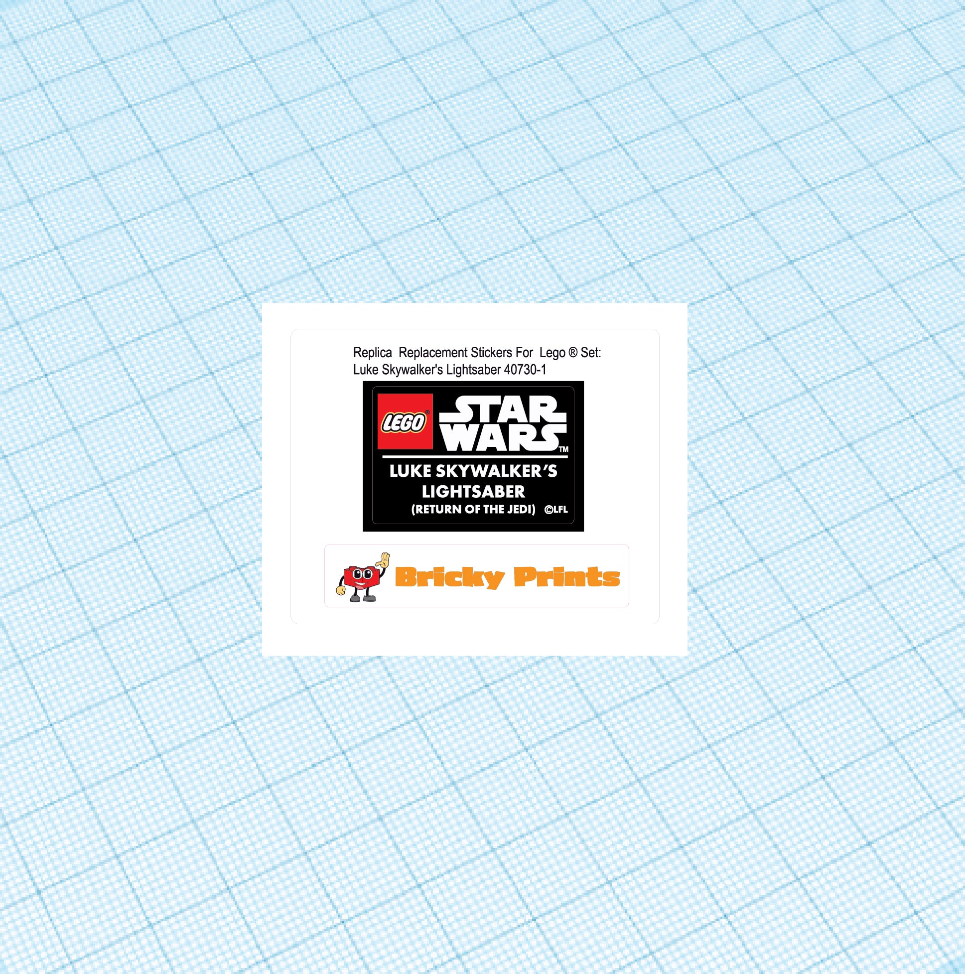 Custom Vinyl Sticker Set For LEGO Star Wars Jedi Starfighter 7661 – Made In USA