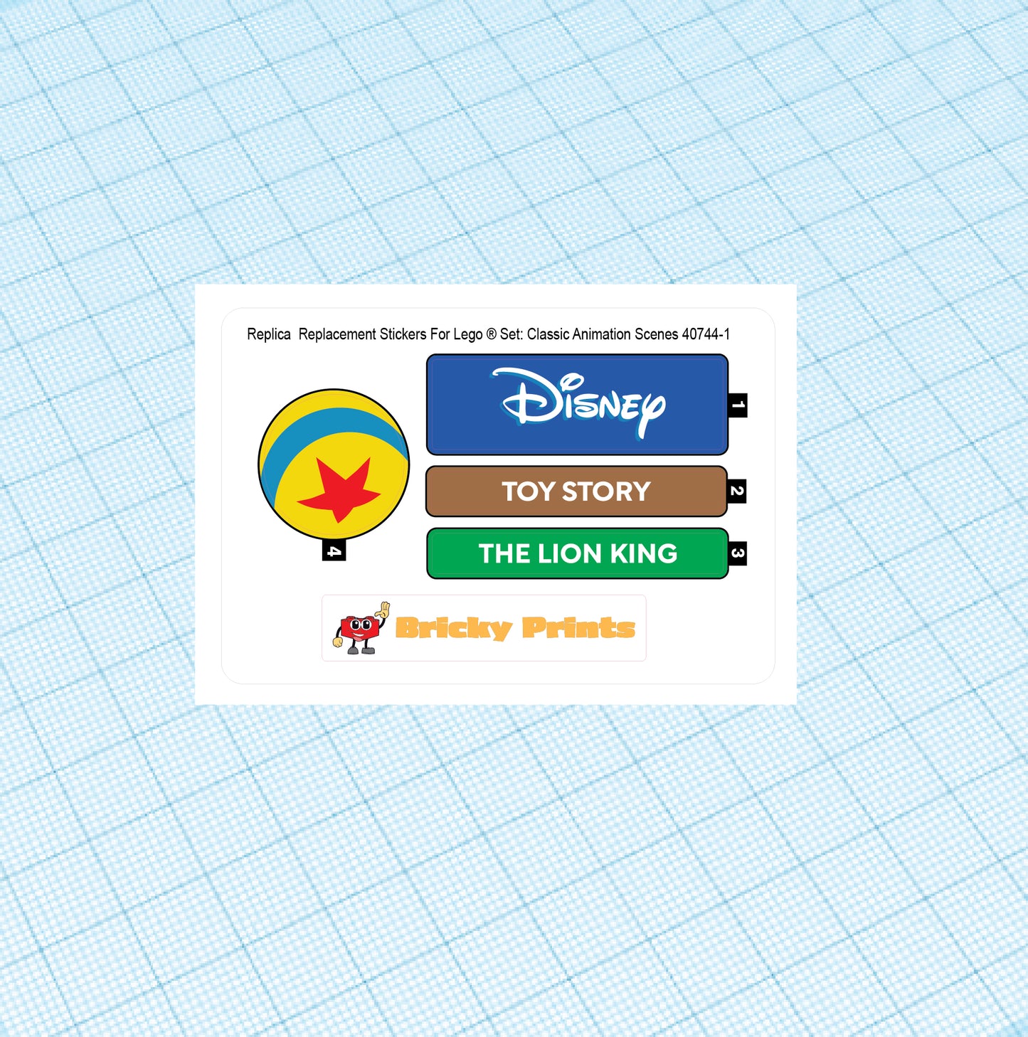 Replica Replacement sticker set: Classic Animation Scenes 40744