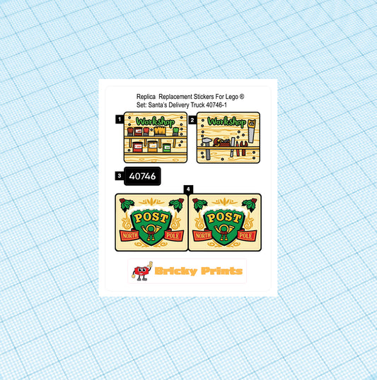 Replica Replacement sticker Set: Santa's Delivery Truck 40746