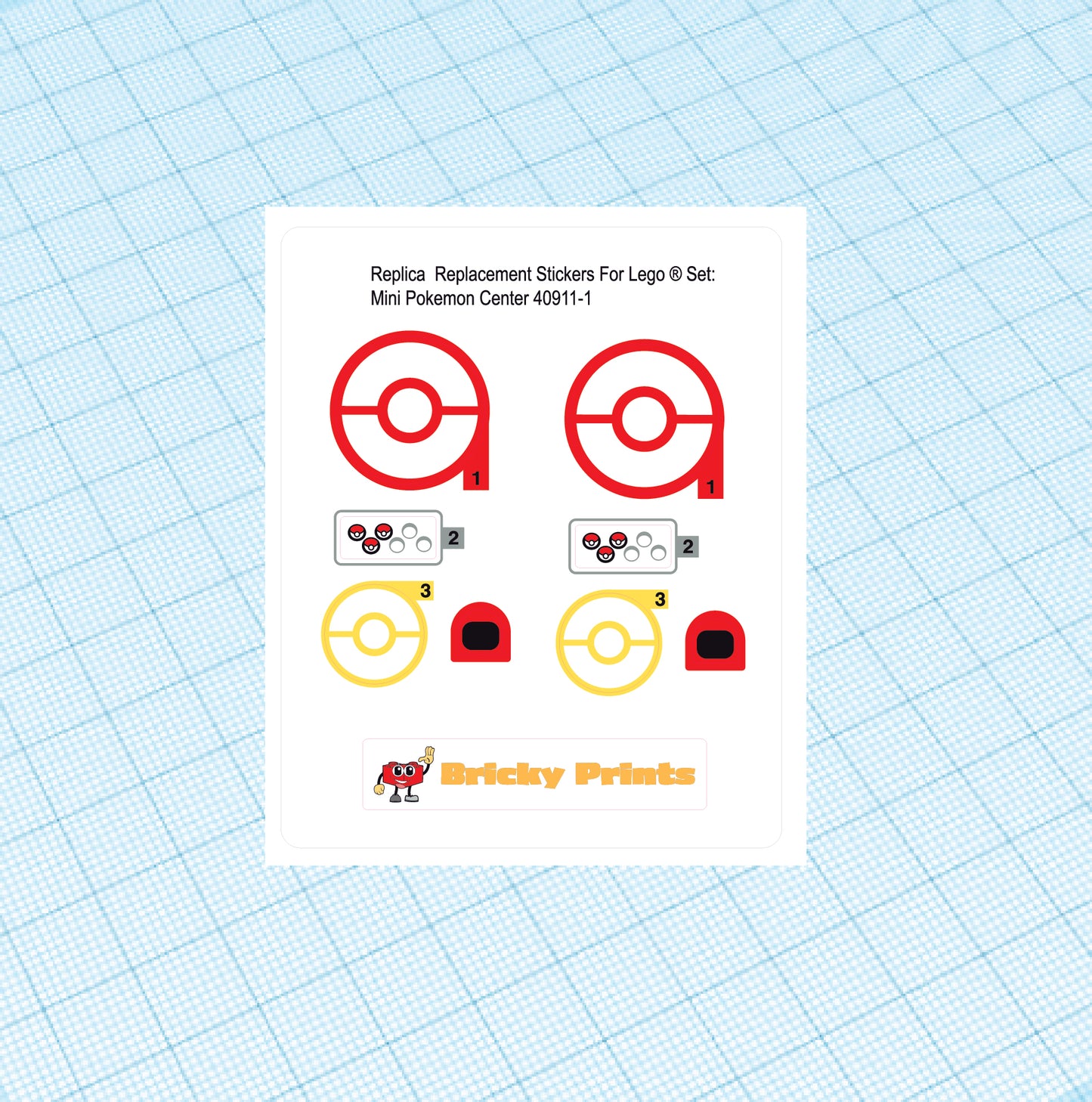 Replica Replacement sticker set: Mini Center 40911