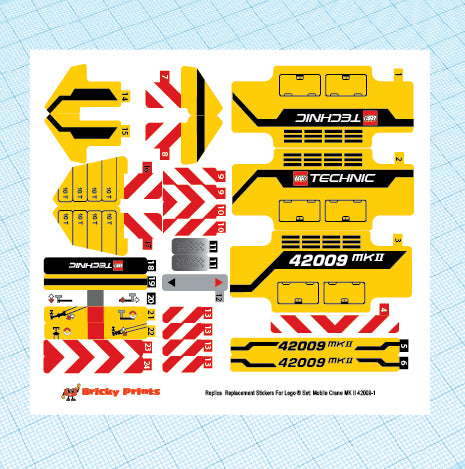 Replica Replacement sticker Set: Technic Model Construction Mobile Crane Mk II 42009