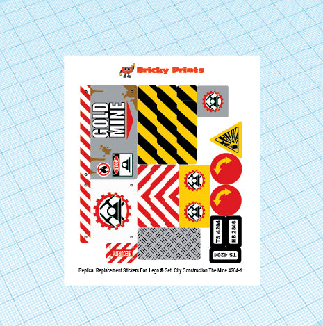 Replica Replacement sticker set: Replica City Construction 4204 - The Mine