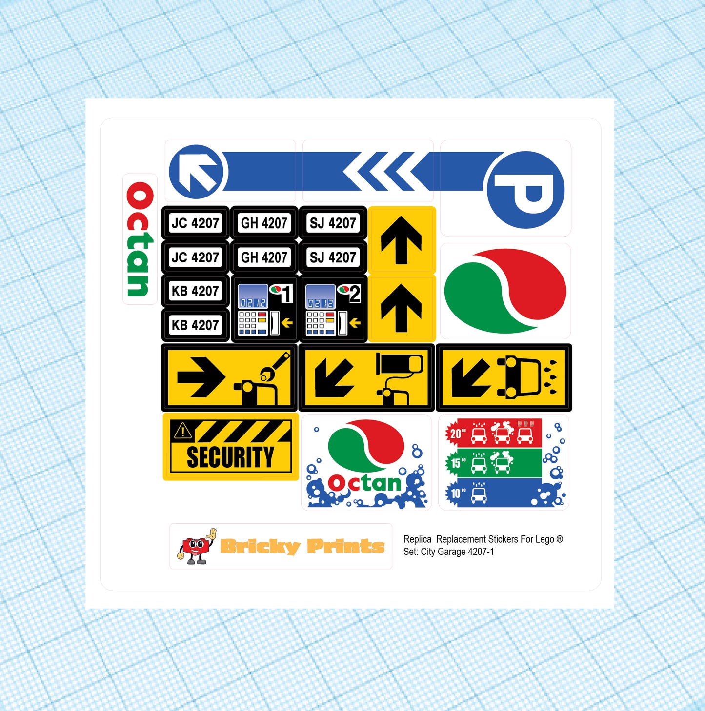 Replica Replacement sticker Set: City Traffic Garage 4207