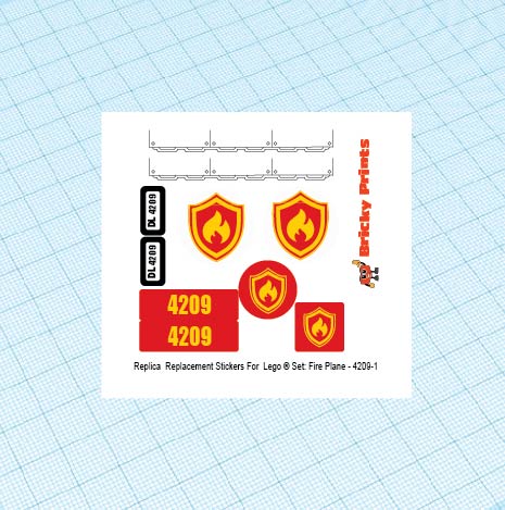 Replica Replacement sticker set: City Fire 4209 - Fire Plane