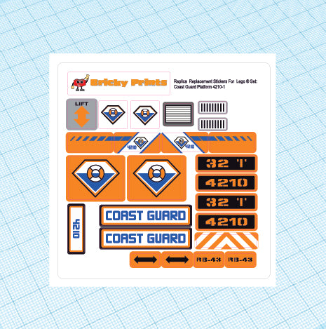 Replica Replacement sticker set: City Coast Guard 4210