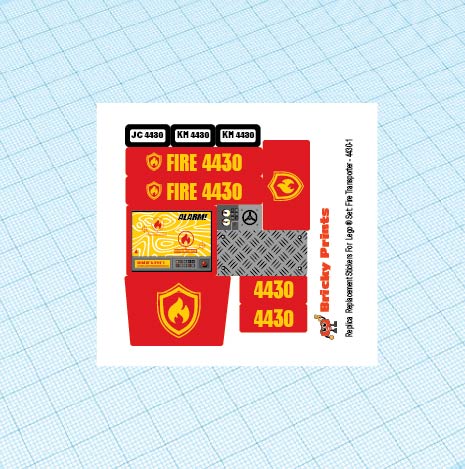 Replica Replacement sticker set: City Fire 4430 - Fire Transporter