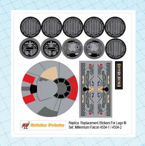 Replica Replacement sticker Set: Millennium Falcon 4504-1