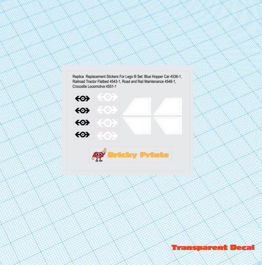 Replica Replacement sticker Set: 9 Volt Blue Hopper Car 4536
