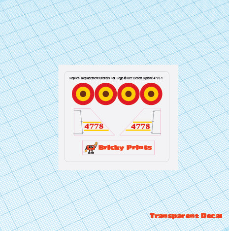 Replica Replacement sticker set: Classic Town Airport Desert Biplane 4778