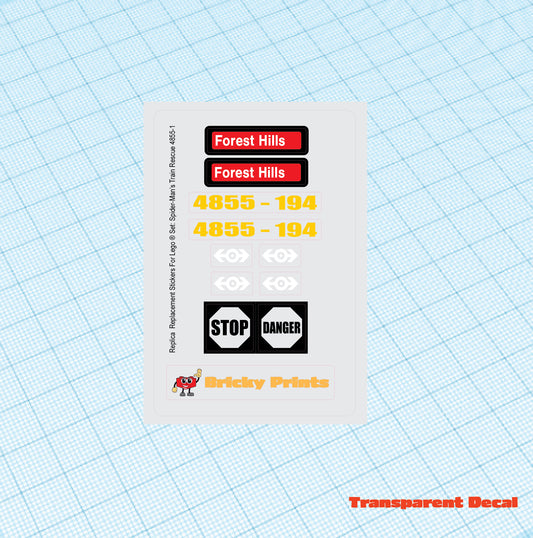Replica Replacement sticker Set: Spider Train Rescue 4855