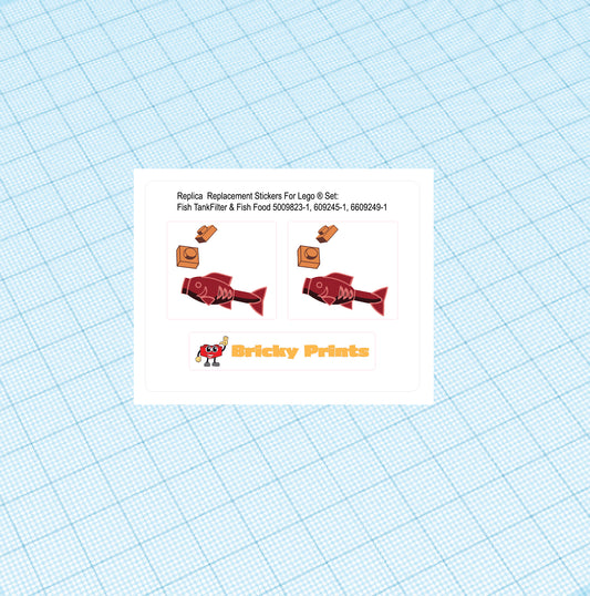Replica Replacement sticker set: Fish Tank Filter & Fish Food 5009823