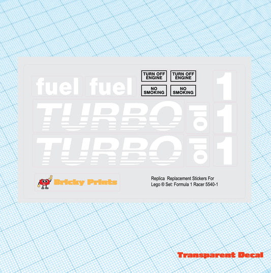 Replica Replacement sticker Set: Model Team Formula I Racer 5540