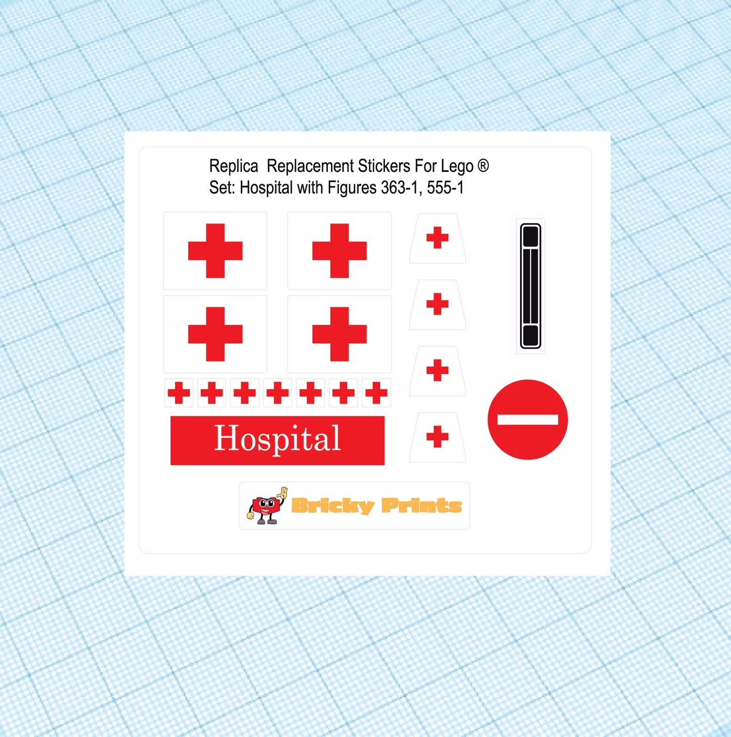 Replica Replacement sticker set: Hospital 555
