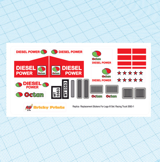 Replica Replacement sticker Set: Model Team Racing Truck 5563