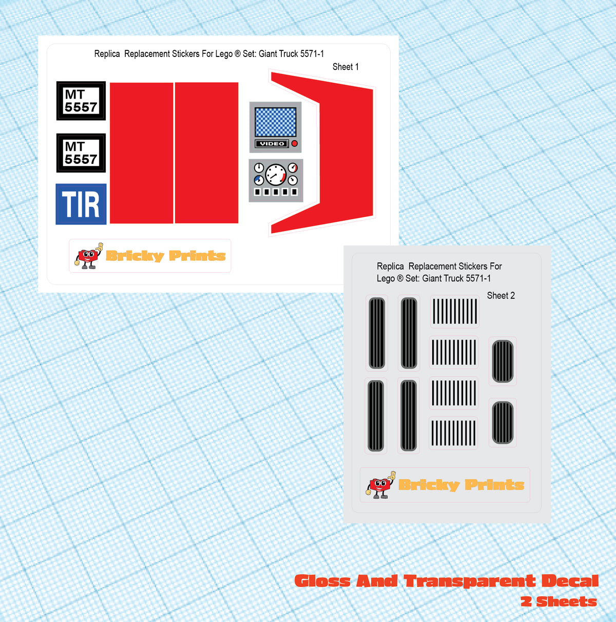 Replica Replacement sticker Set: Model Team Giant Truck 5571