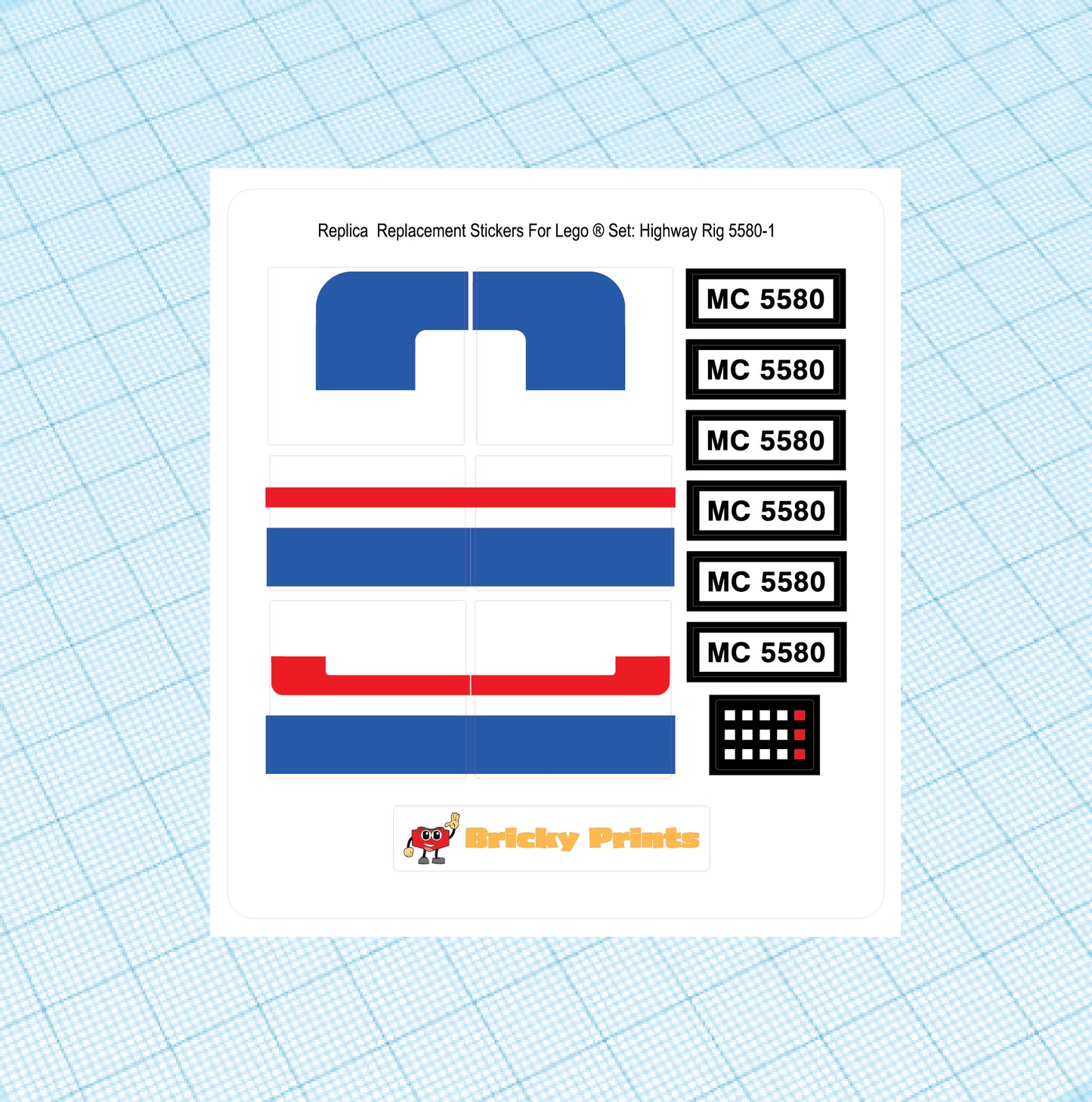 Replica Replacement sticker Set: Model Highway Rig 5580