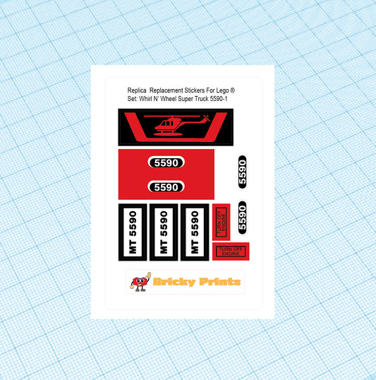 Replica Replacement sticker Set: Model Team Whirl N' Wheel Super Truck 5590