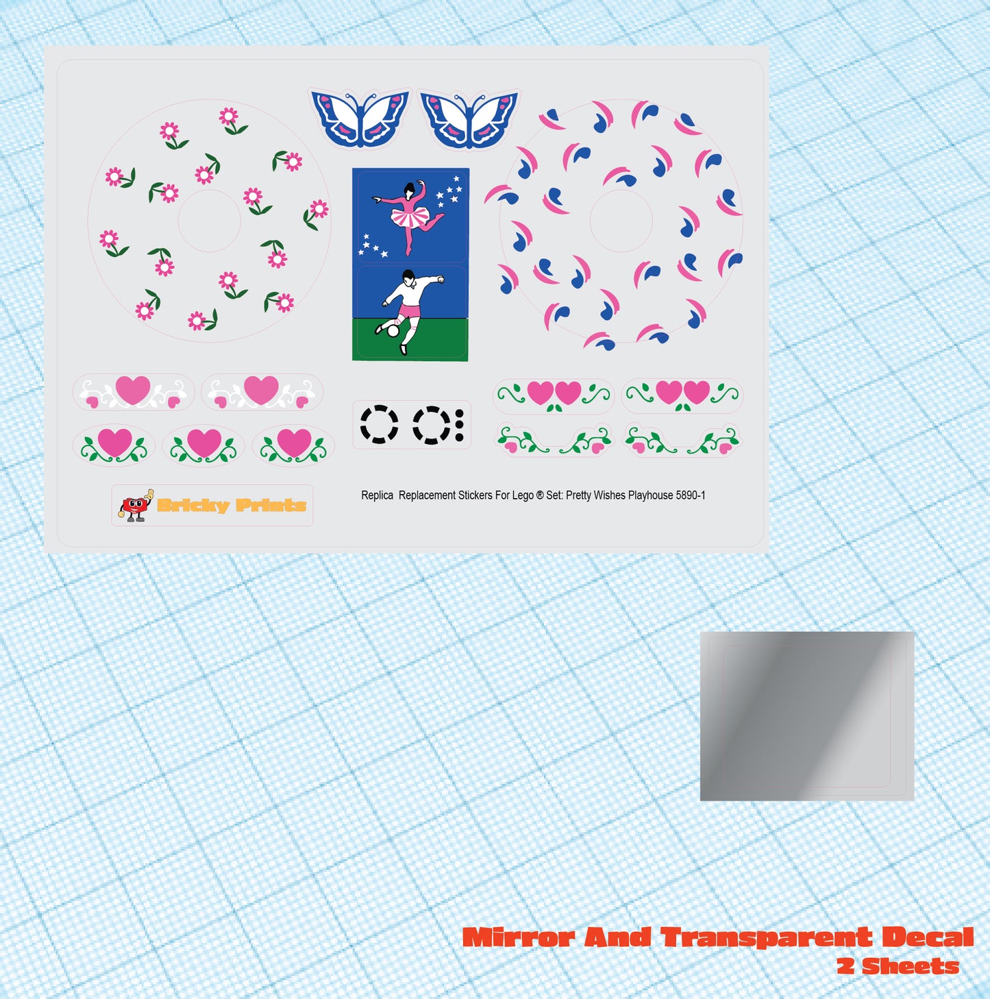 Replica Replacement sticker set: Pretty Wishes Playhouse 5890