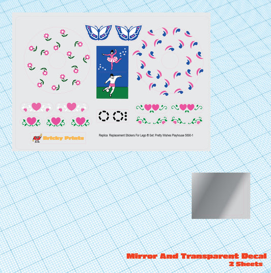Replica Replacement sticker set: Pretty Wishes Playhouse 5890