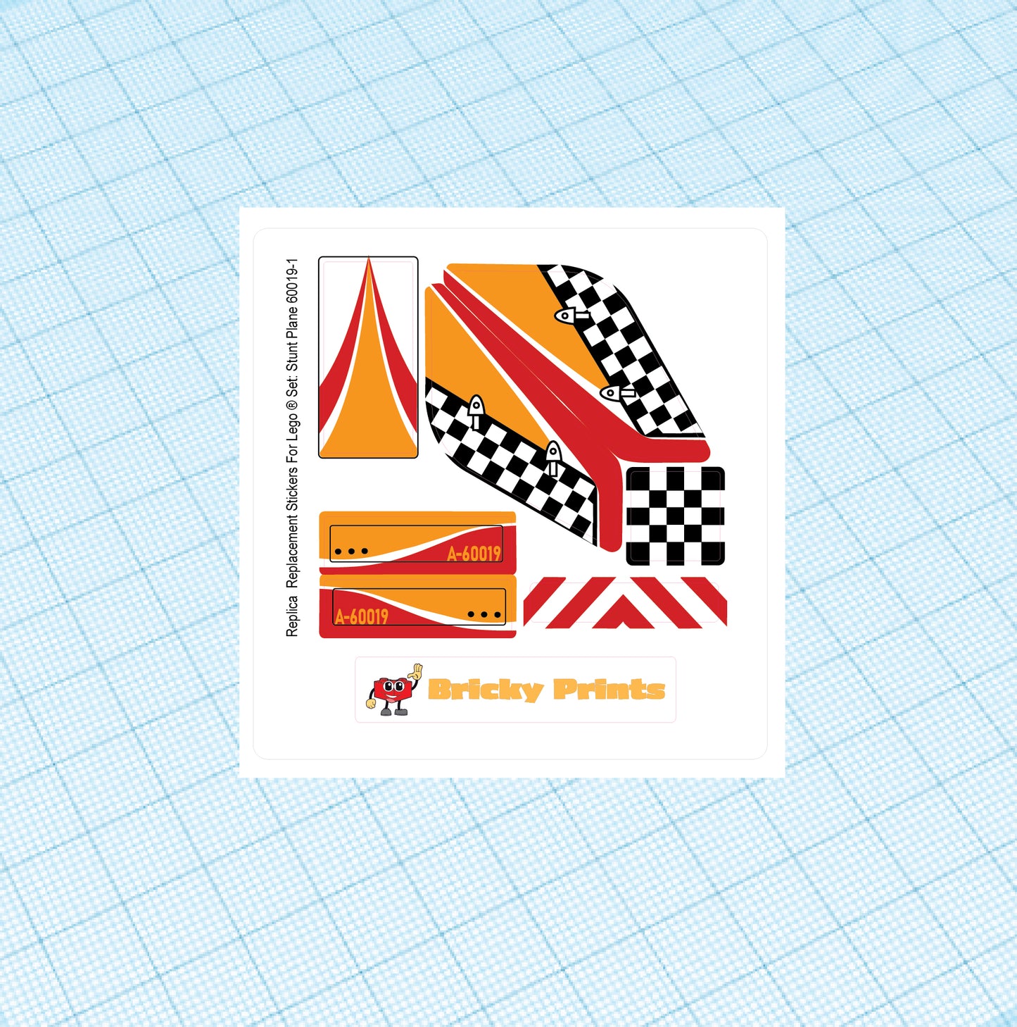 Replica Replacement sticker Set: City Airport Stunt Plane 60019