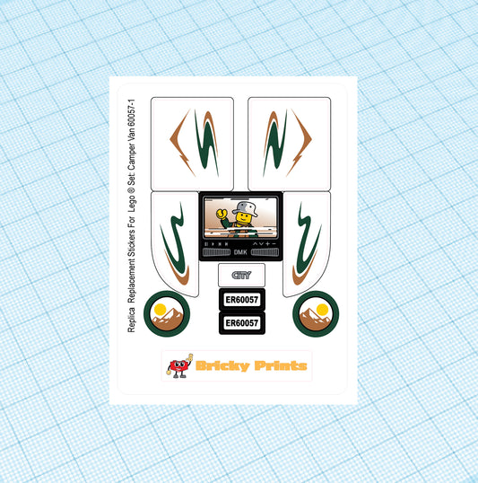 Replica Replacement sticker Set: City Recreation Camper Van 60057