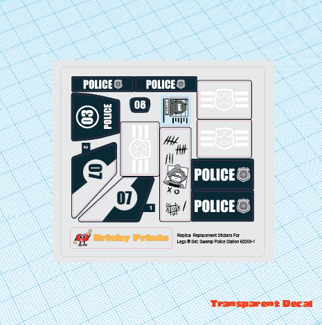 Replica Replacement sticker set: City Police 60069 - Swamp Police Station