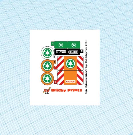 Replica Replacement sticker set: City Traffic 60118 - Garbage Truck