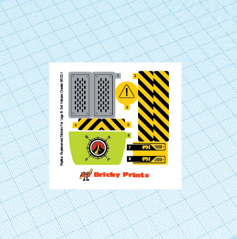 Replica Replacement sticker Set: City Volcano Explorers Crawler 60122
