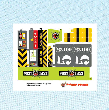 Replica Replacement sticker Set: City Volcano Explorers Heavy-lift Helicopter 60125