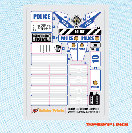 Replica Replacement sticker set: City Police 60141 - Police Station