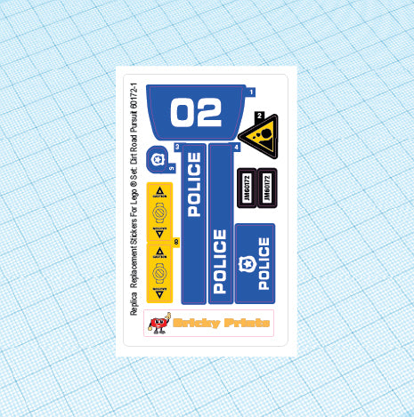 Replica Replacement sticker set: City Police 60172 - Dirt Road Pursuit