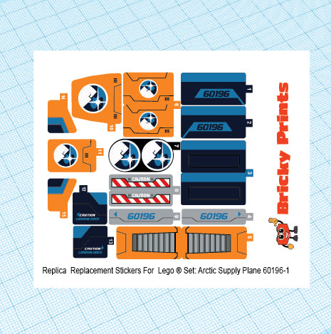Replica Replacement sticker Set: City Arctic 60196 - Arctic Supply Plane