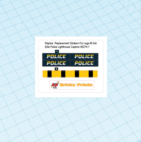 Replica Replacement sticker set: City Police 60274 - Elite Police Lighthouse Capture
