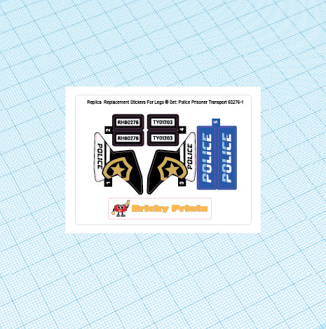 Replica Replacement sticker set: City Police 60276 - Police Prisoner Transport