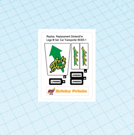 Replica Replacement sticker Set: City Traffic 60305 - Car Transporter