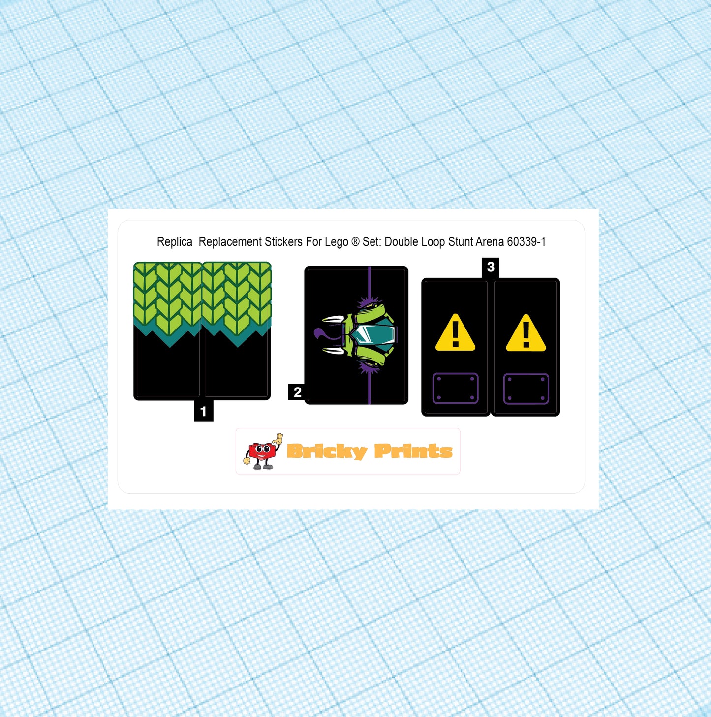 Replica Replacement sticker Set: City Stuntz Double Loop Stunt Arena 60339