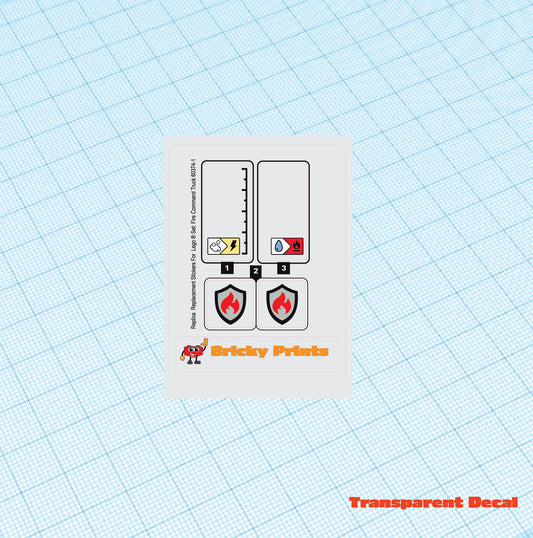 Replica Replacement sticker Set: City Fire 60374 Fire Command Truck