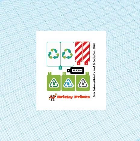 Replica Replacement sticker set: City Traffic 60386 - Recycling Truck