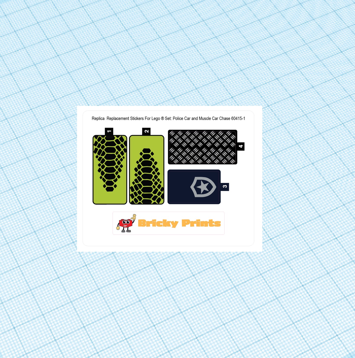 Replica Replacement sticker set: City Police Car and Muscle Car Chase 60415